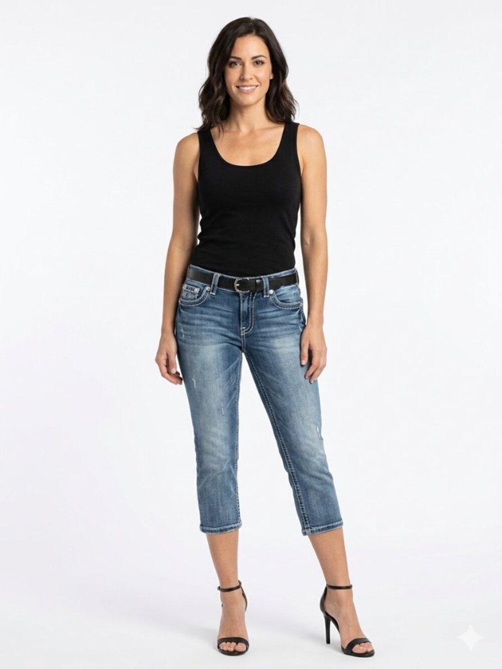 Miss Me Blue Denim Cropped Capri Jeans 33